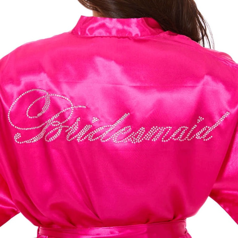 Brand New Hot Pink Satin Bridesmaids Robes